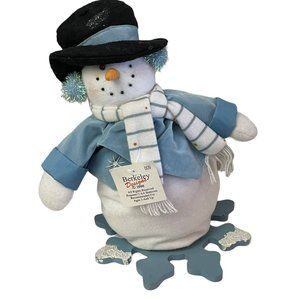 Vintage‎ Berkeley Designs Stuffed Toy Winter Snowman wearing Hat and Scarf 2000
